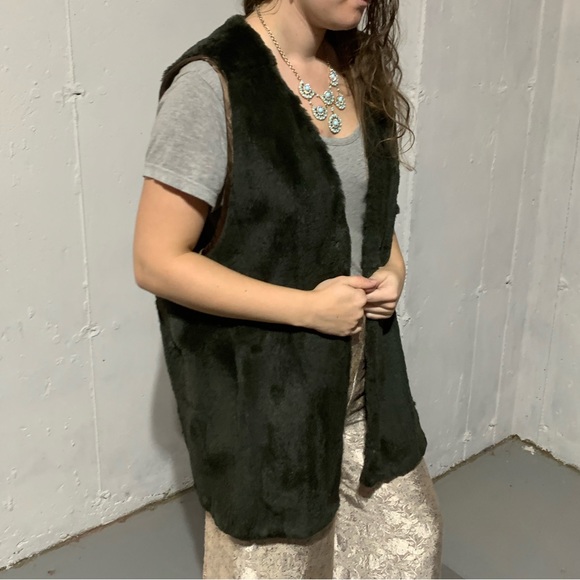 Vintage Paisley Jacket Coat Fur Trimmed Hood Removable Fur Lined Vest Large EUC - Picture 10 of 13